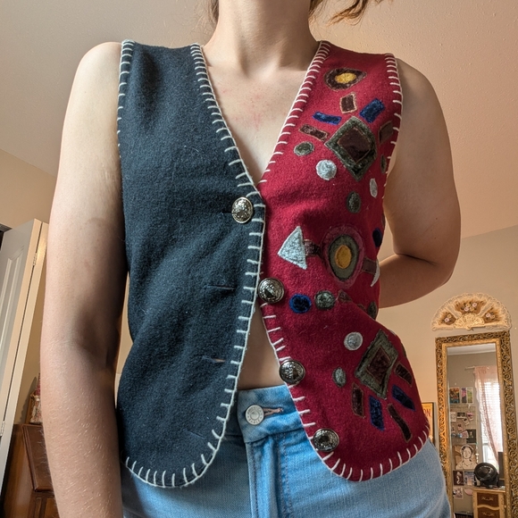 Vintage Contrasting stitch vest - Picture 2 of 8